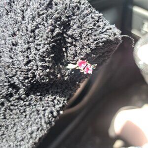 Double heart sterling silver alexandrite ring
